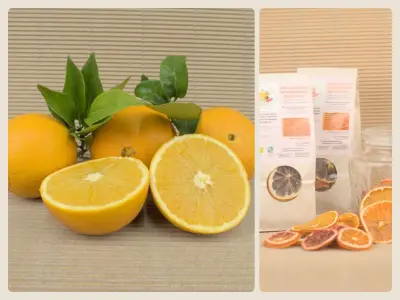 Caja Mixta Ecológica 20.2 kg (20 kg naranjas + 200 g cítricos deshidratados)
